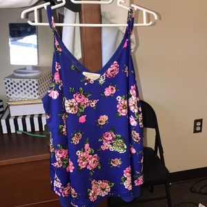 Spaghetti strap flower shirt